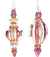 Mark Roberts Holiday Collection 12-Piece Assorted Fancy Teardrop Striped Ornament Set