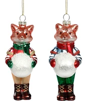 Mark Roberts Holiday Collection 12-Piece Assorted Festive Fox Ornament Set