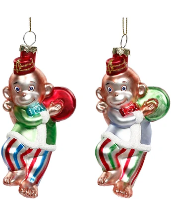 Mark Roberts Holiday Collection 12-Piece Assorted Festive Monkey Ornament Set