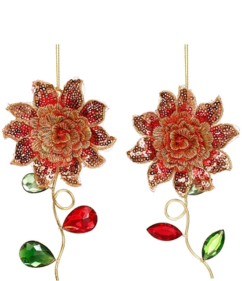 Mark Roberts Holiday Collection 12-Piece Assorted Jeweled Sunflower Ornament Set