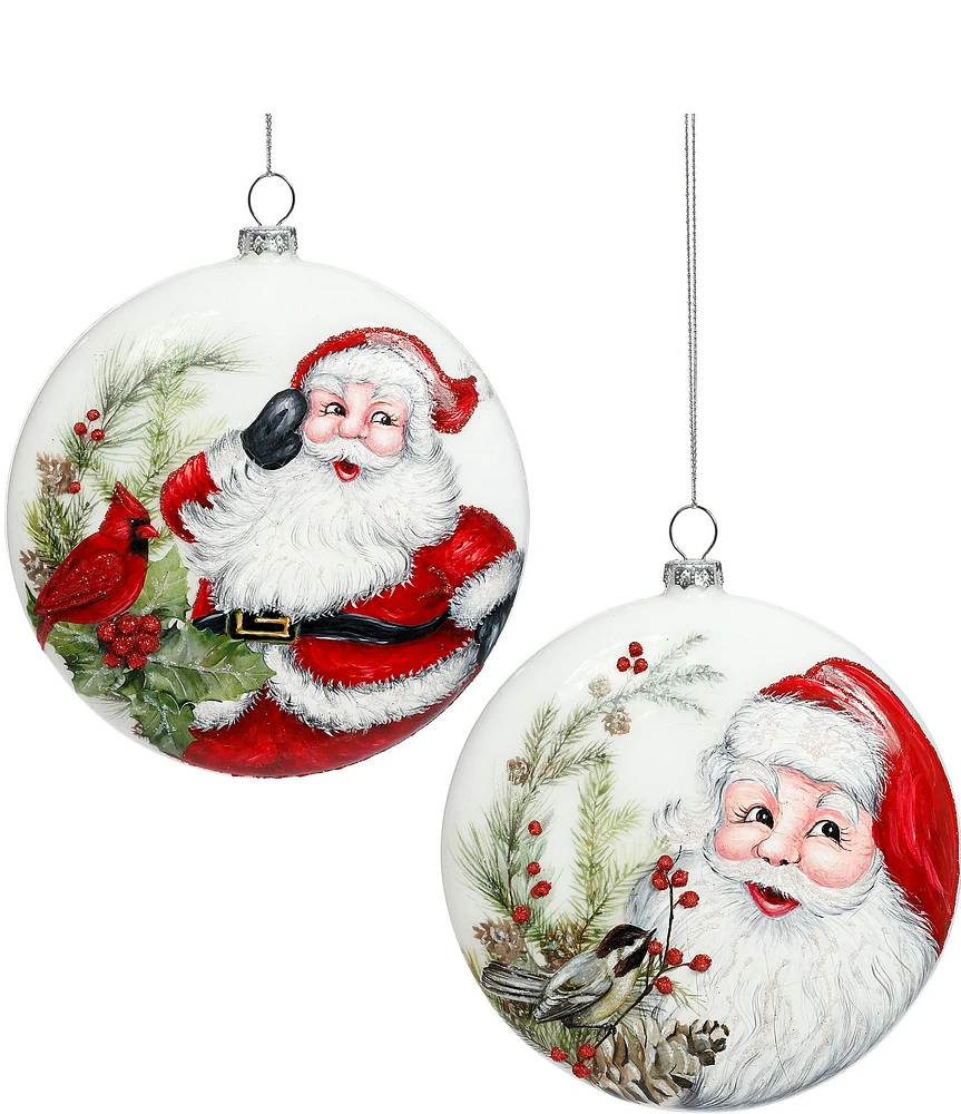 Mark Roberts Holiday Collection 12-Piece Assorted Santa Berry Disc Ornament Set