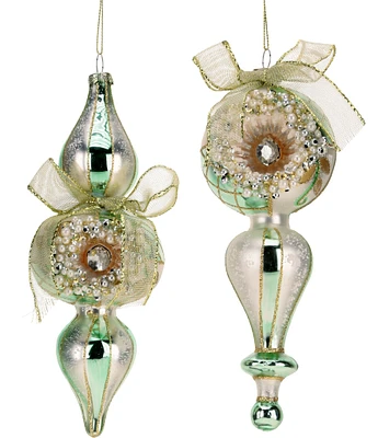 Mark Roberts Holiday Collection 12-Piece Assorted Vintage Pearl Finial Ornament Set