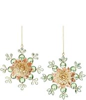 Mark Roberts Holiday Collection 12-Piece Jeweled Floral Snowflakes Ornament Set