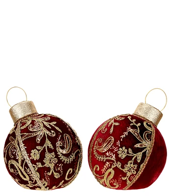 Mark Roberts Holiday Collection 13.5#double; Velvet Ornament Tabletop Decor, Assortment of 2