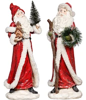 Mark Roberts Holiday Collection 15#double; Traditional Santa Figurine, Assortment of 2