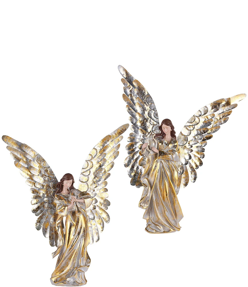 Mark Roberts Holiday Collection 2-Piece Assorted Christmas Angel Figurine Set