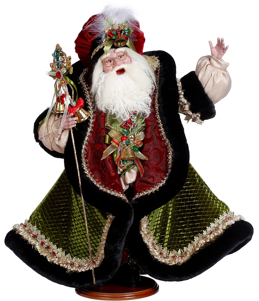 Mark Roberts Holiday Collection 24-inch Bell Ringer Santa Wood Stand Figurine