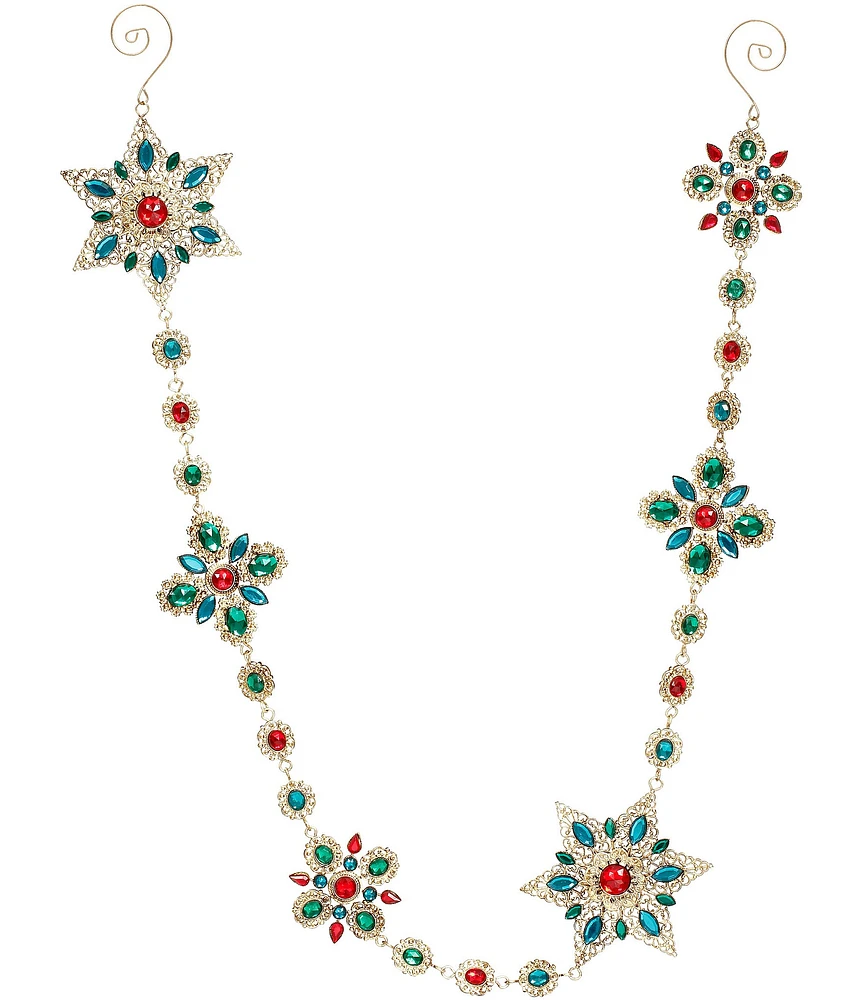 Mark Roberts Holiday Collection 3-ft. Vintage Jeweled Snowflake Garland, Set of 2