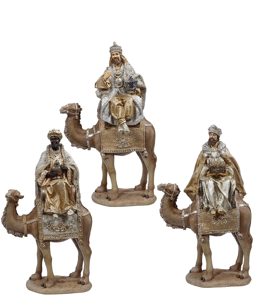 Mark Roberts Holiday Collection 3 Kings on Camel Figurine Set, Assortment of 3