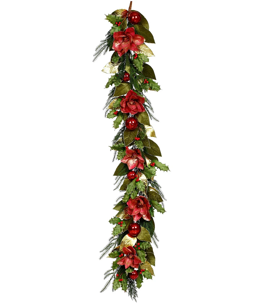 Mark Roberts Holiday Collection 6-ft. Glittered Magnolia Garland