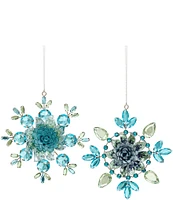 Mark Roberts Holiday Collection 6-Piece Assorted Blue Jeweled Snowflake Ornament Set