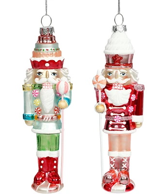 Mark Roberts Holiday Collection 6-Piece Assorted Candy Cane Nutcracker Glass Ornament Set