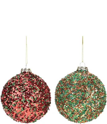 Mark Roberts Holiday Collection 6-Piece Assorted Christmas Glittered Ornament Set