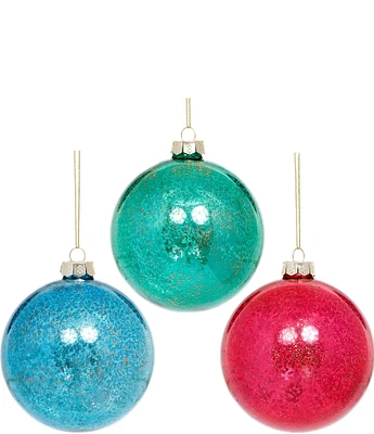 Mark Roberts Holiday Collection 6-Piece Assorted Crackled Ball Glass Ornament Set