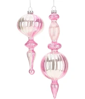 Mark Roberts Holiday Collection 6-Piece Assorted Fancy Striped Finial Ornament Set