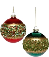 Mark Roberts Holiday Collection 6-Piece Assorted Fancy Sequined Ball Ornament Set