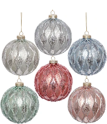 Mark Roberts Holiday Collection 6-Piece Assorted Harlequin Large Ball Ornament Set