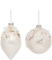 Mark Roberts Holiday Collection 6-Piece Assorted Iced Flowing Ornament Set