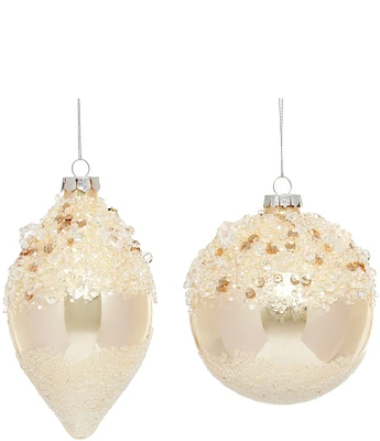 Mark Roberts Holiday Collection 6-Piece Assorted Iced Flowing Ornament Set