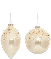 Mark Roberts Holiday Collection 6-Piece Assorted Iced Flowing Ornament Set