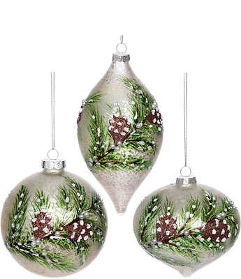 Mark Roberts Holiday Collection 6-Piece Assorted Iced Pinecone Ornament Set