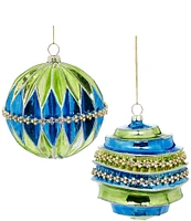 Mark Roberts Holiday Collection 6-Piece Assorted Jeweled Banded Ornament Set