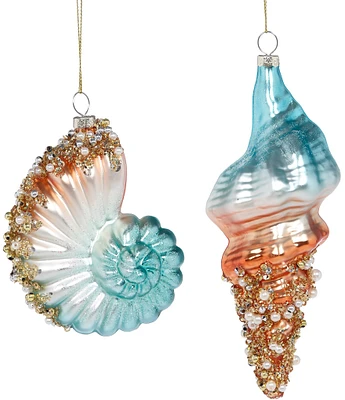 Mark Roberts Holiday Collection 6-Piece Assorted Jeweled Shell Ornament Set