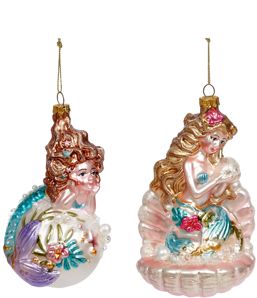 Mark Roberts Holiday Collection 6-Piece Assorted Mermaid Shell Ornament Set