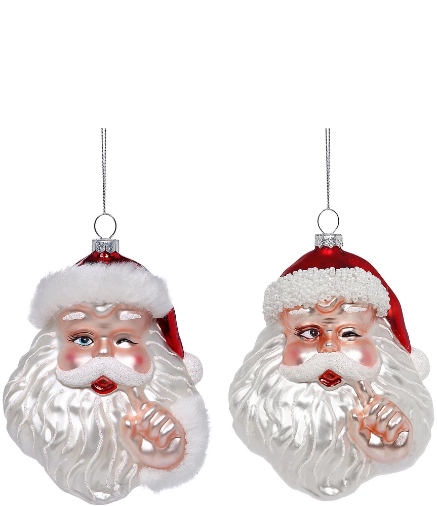 Mark Roberts Holiday Collection 6-Piece Assorted Naughty and Nice Santa Ornament Set