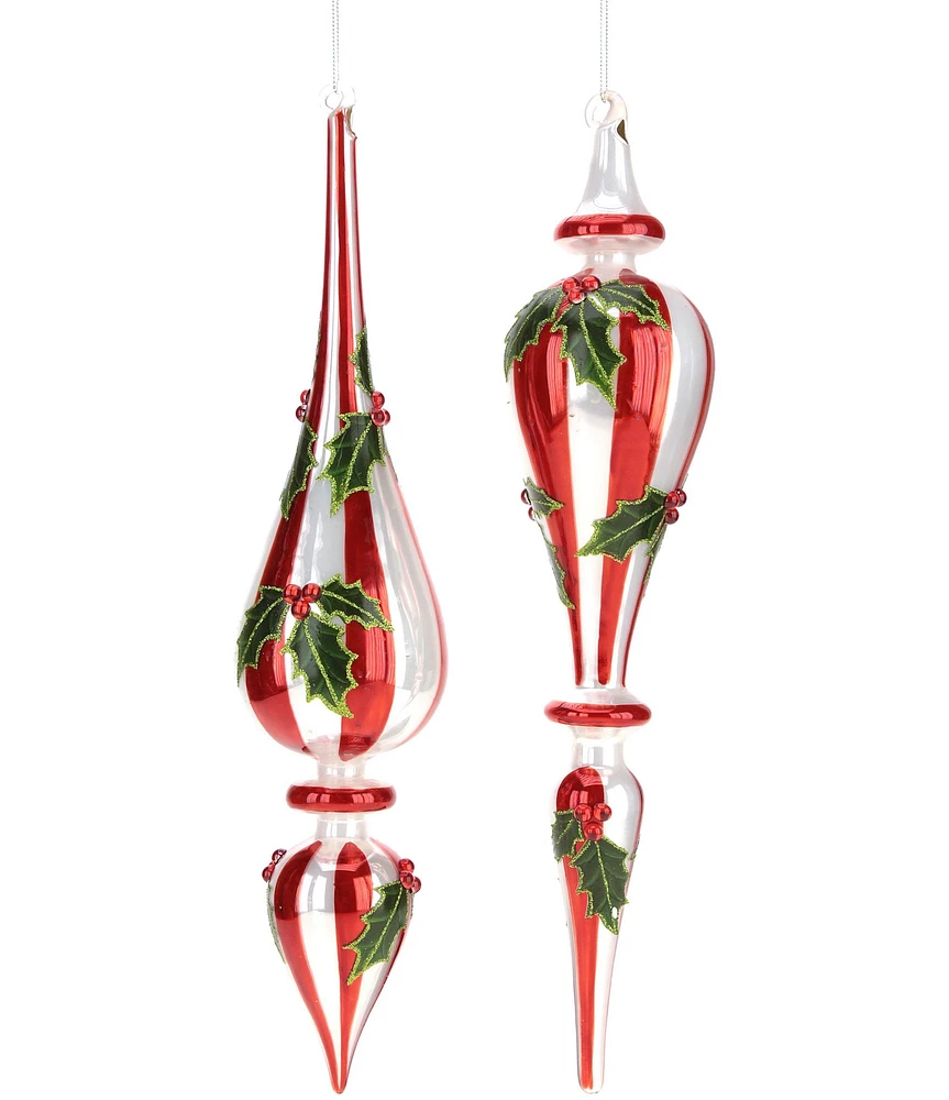 Mark Roberts Holiday Collection 6-Piece Assorted Peppermint Finial Ornament Set