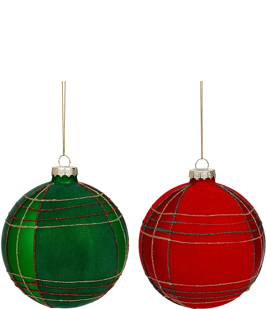 Mark Roberts Holiday Collection 6-Piece Assorted Plaid Ball Ornament Set