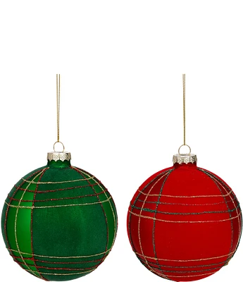 Mark Roberts Holiday Collection 6-Piece Assorted Plaid Ball Ornament Set