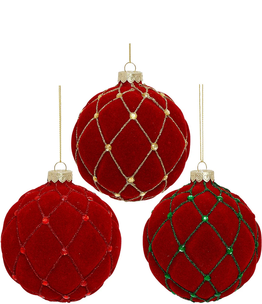 Mark Roberts Holiday Collection 6-Piece Assorted Ruby's Embossed Ornament Set