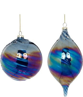 Mark Roberts Holiday Collection 6-Piece Assorted Swirl Ball & Tear Drop Ornament Set, Large