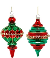 Mark Roberts Holiday Collection 6-Piece Assorted Traditional Textured Finial Ornament Set