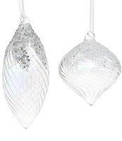 Mark Roberts Holiday Collection 6-Piece Glittered Silver Ornament Set