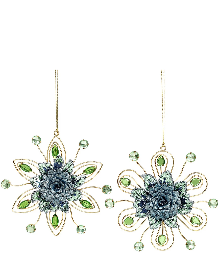 Mark Roberts Holiday Collection 6-Piece Jeweled Floral Ornament Set