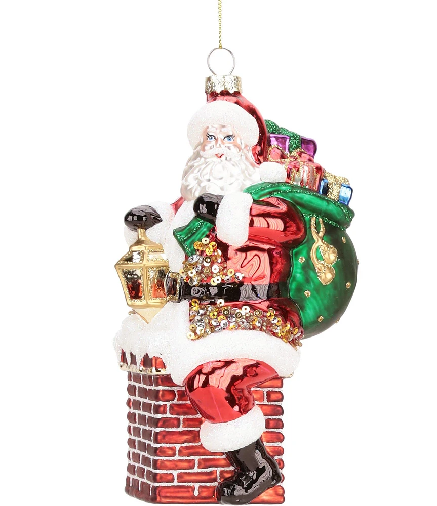 Mark Roberts Holiday Collection 6-Piece Santa In Chimney Ornament Set