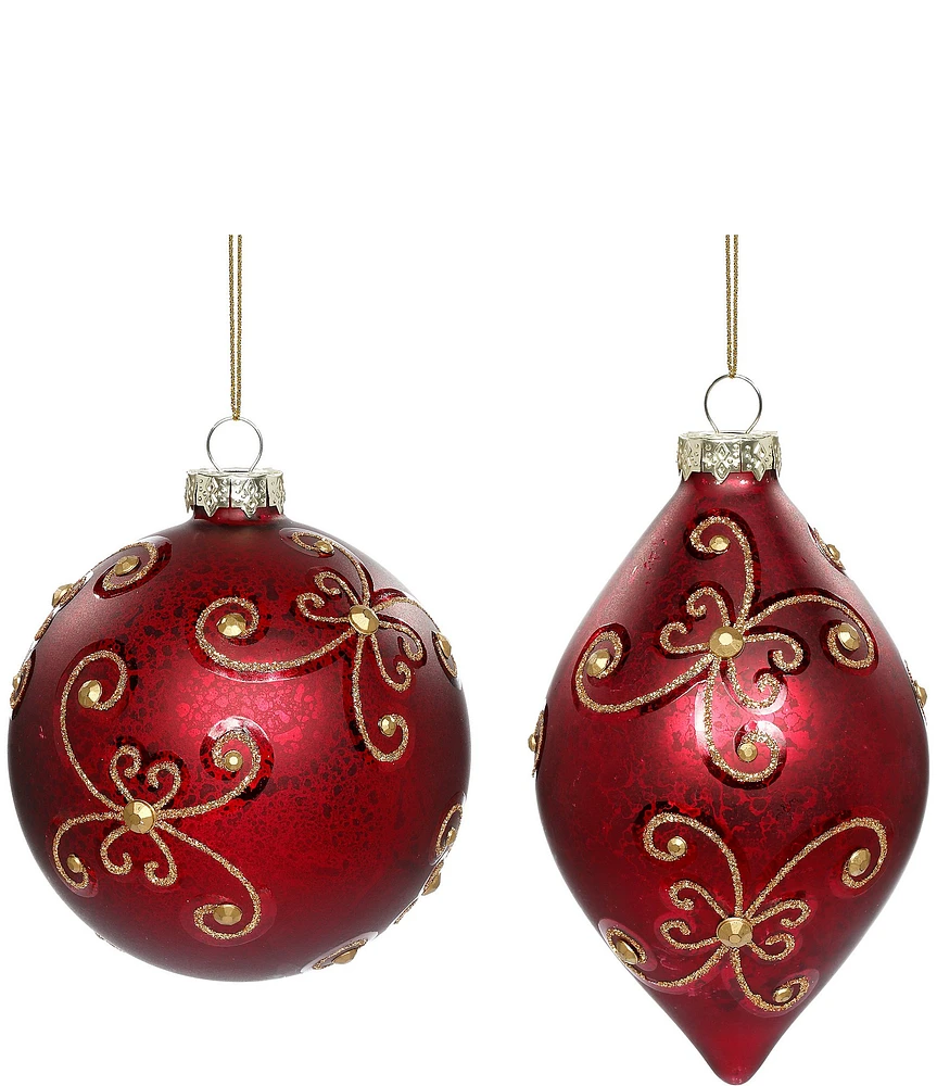 Mark Roberts Holiday Collection Assorted Antique Scroll Ornament Set, 6 Piece