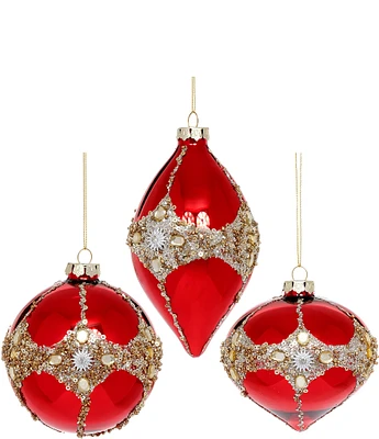 Mark Roberts Holiday Collection Assorted Banded Jewel Ornament Set, Set of 6