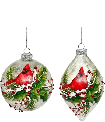 Mark Roberts Holiday Collection Assorted Berry Cardinal Ornament Set, 6-Piece