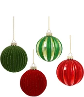 Mark Roberts Holiday Collection Assorted Christmas Fluted Ball Ornament Set, Set of 12