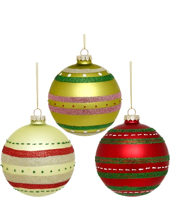 Mark Roberts Holiday Collection Assorted Christmas Themed Ball Ornament Set, Set of 6