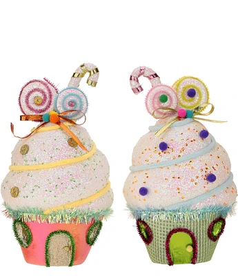 Mark Roberts Holiday Collection Assorted Cupcake House Tabletop Decor Set, Set of 2