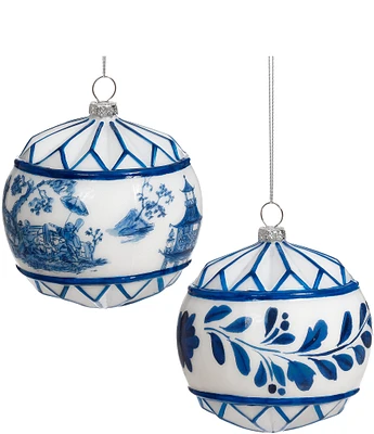 Mark Roberts Holiday Collection Assorted Delft Scene Ornament Set, Set of 6