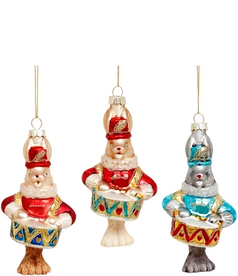 Mark Roberts Holiday Collection Assorted Drummer Seal Glass Ornament, Set of 6