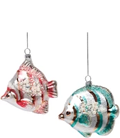 Mark Roberts Holiday Collection Assorted Glittered Tropical Fish Ornament Set, Set of 12