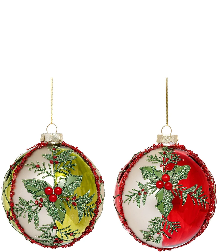 Mark Roberts Holiday Collection Assorted Holly Berry Ball Ornament Set, Set of 6