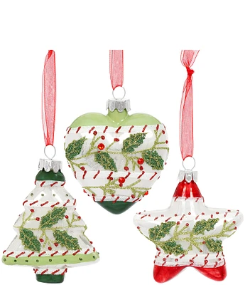 Mark Roberts Holiday Collection Assorted Holly Berry Christmas Tree Ornament Set, Set of 12