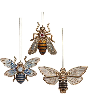 Mark Roberts Holiday Collection Assorted Jewel Bee Ornament Set, Set of 6